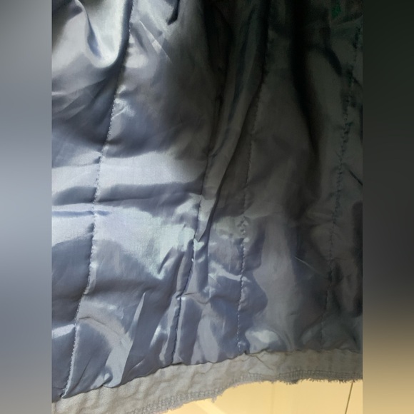 Denim Blue Size Small Lined Nikita Jacket Mock Collar frayed hem Velour Piping - Picture 7 of 14